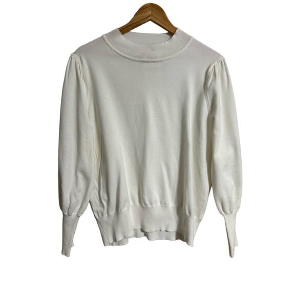 beige Wilson Top Ivory Puffed Shoulders XL - Picture 1 of 3